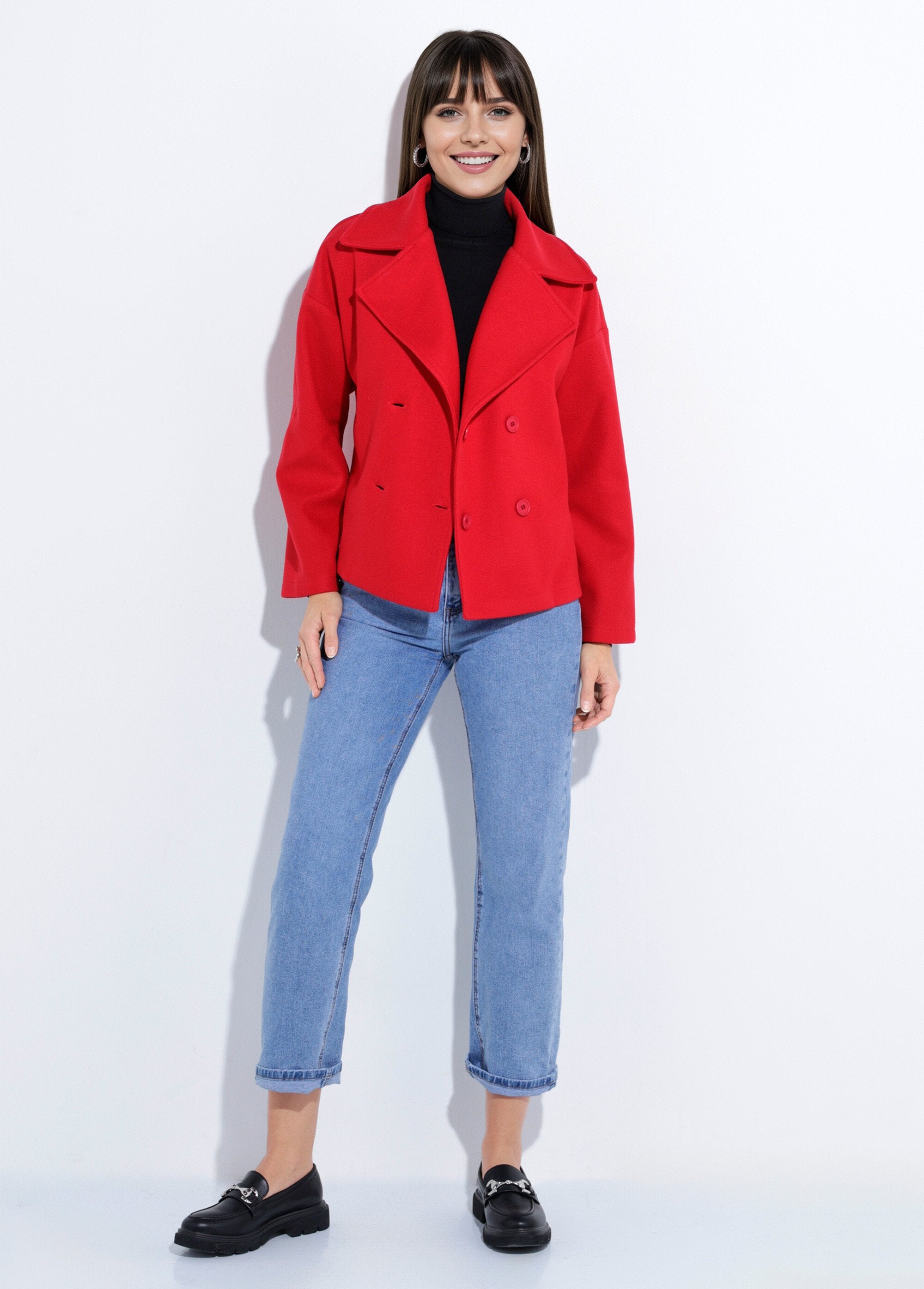 Short,_plain_wool-cloth_style_pea_coat_Red_SF1_slim