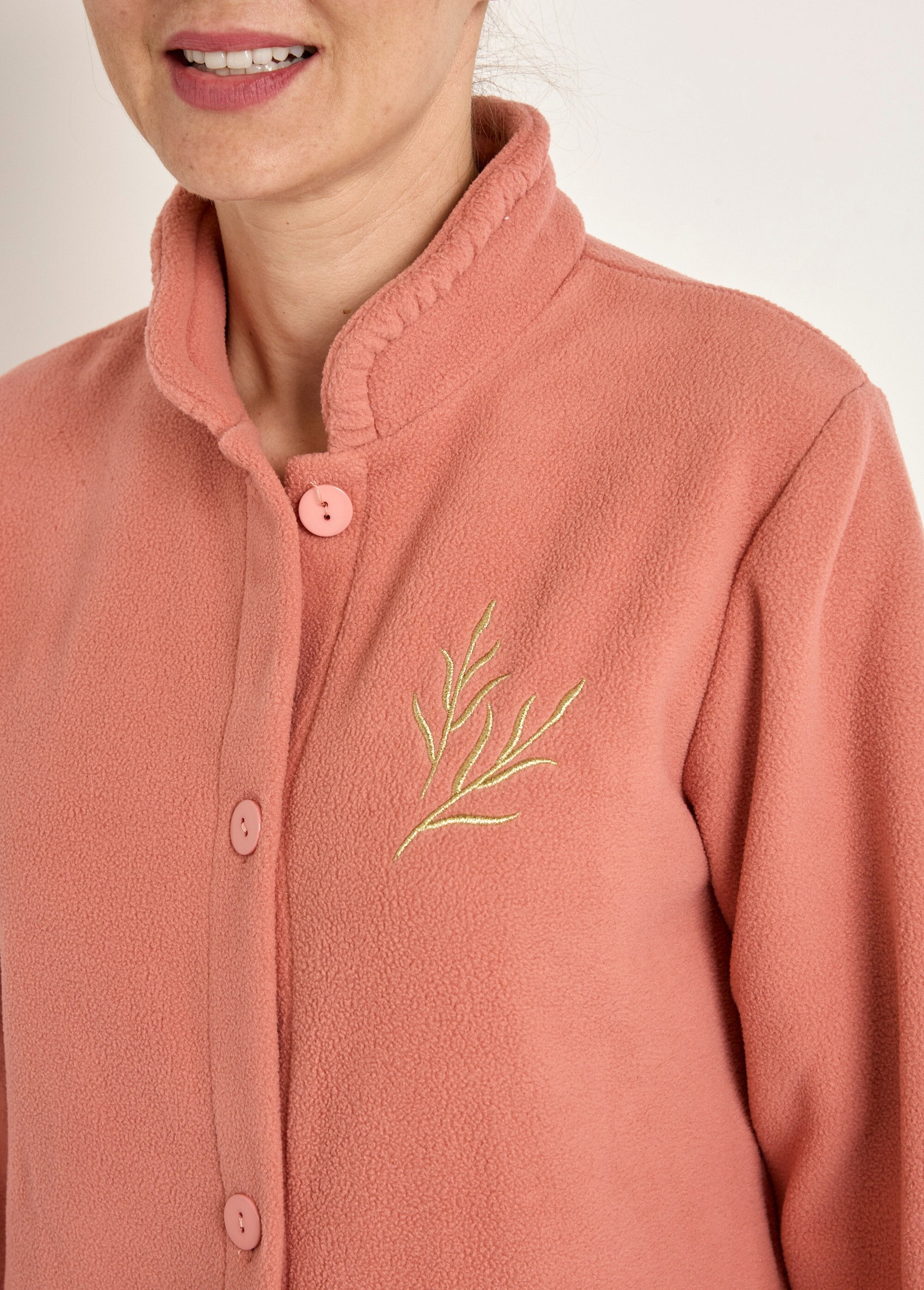 Fleece_bathrobe_with_buttoned_collar,_length_115_cm_Terracotta_DE1_slim