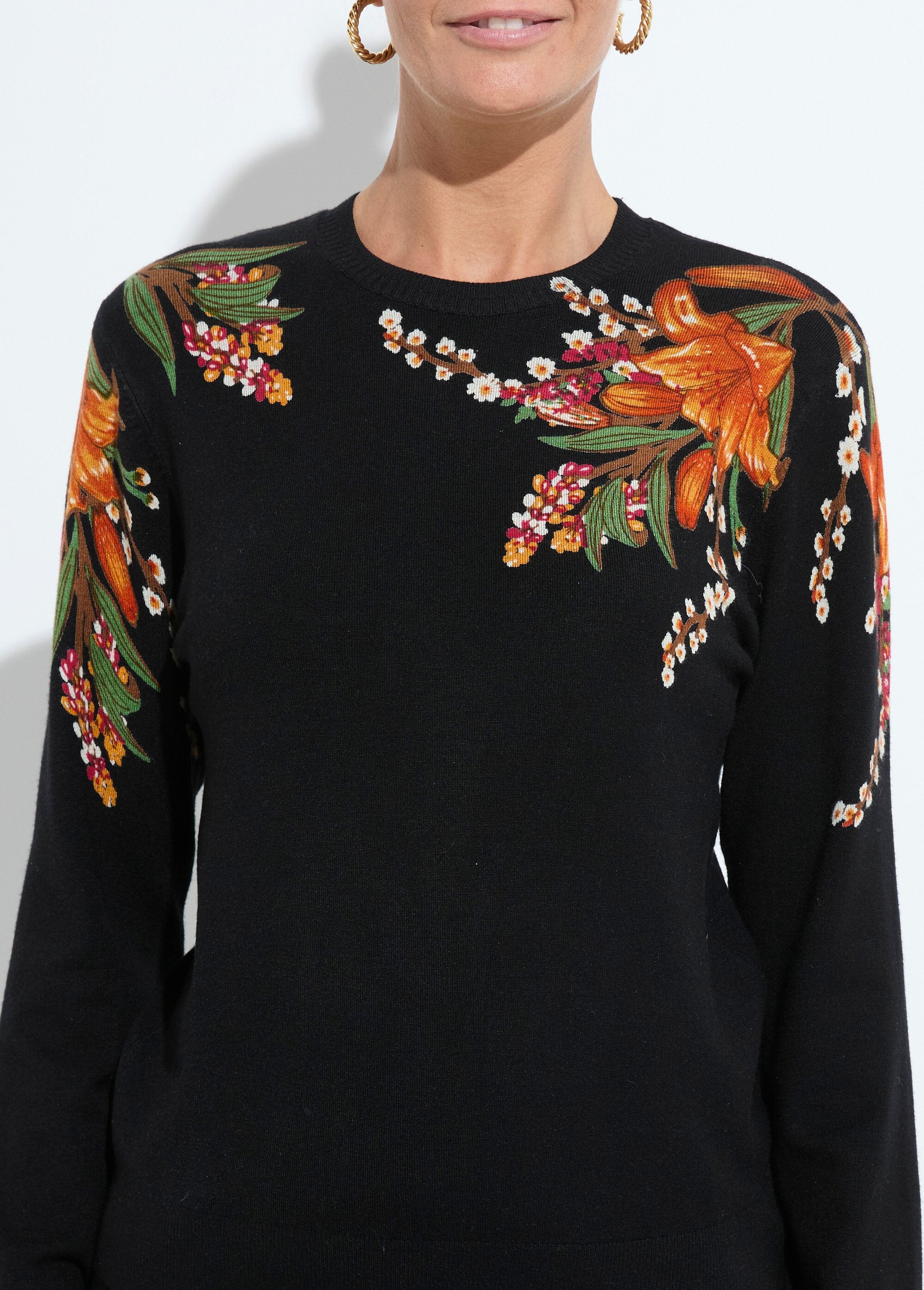 Warm_round_neck_floral_print_long_sleeve_sweater_Black_DE1_slim