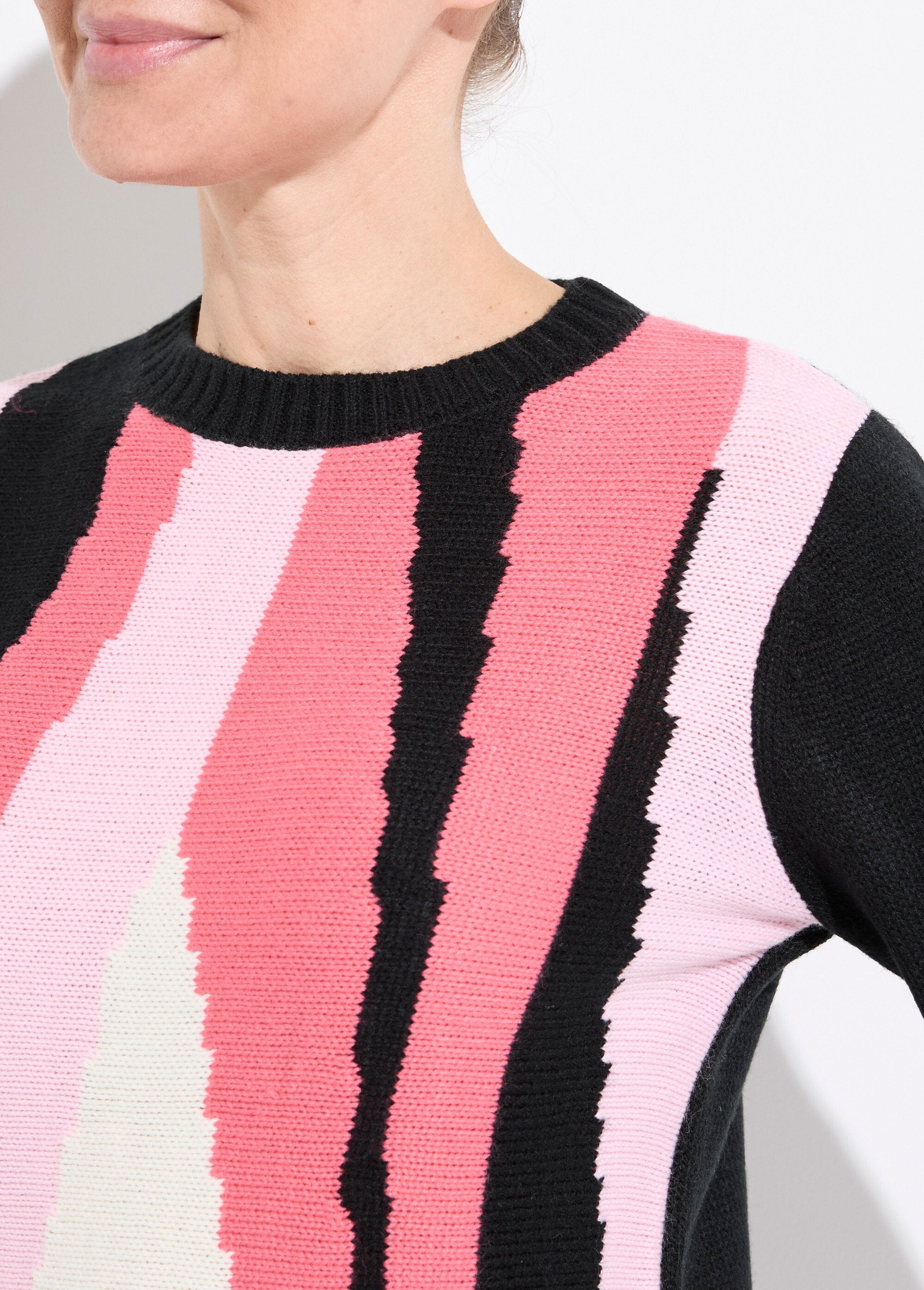 Warm_graphic_jacquard_round_neck_sweater_Black_and_pink_DE1_slim