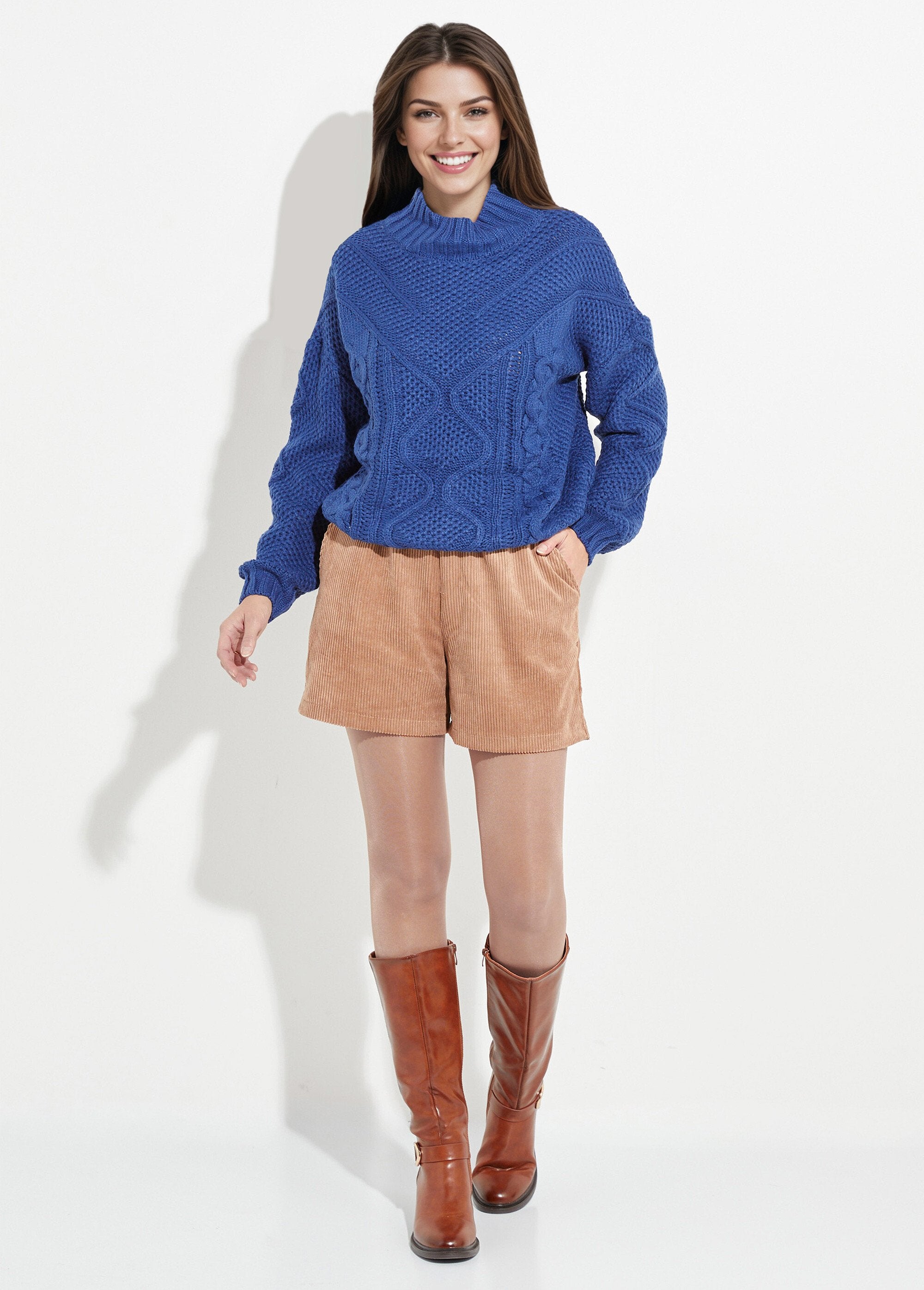 High-neck_sweater,_fancy_knit_pattern_Blue_SF1_slim
