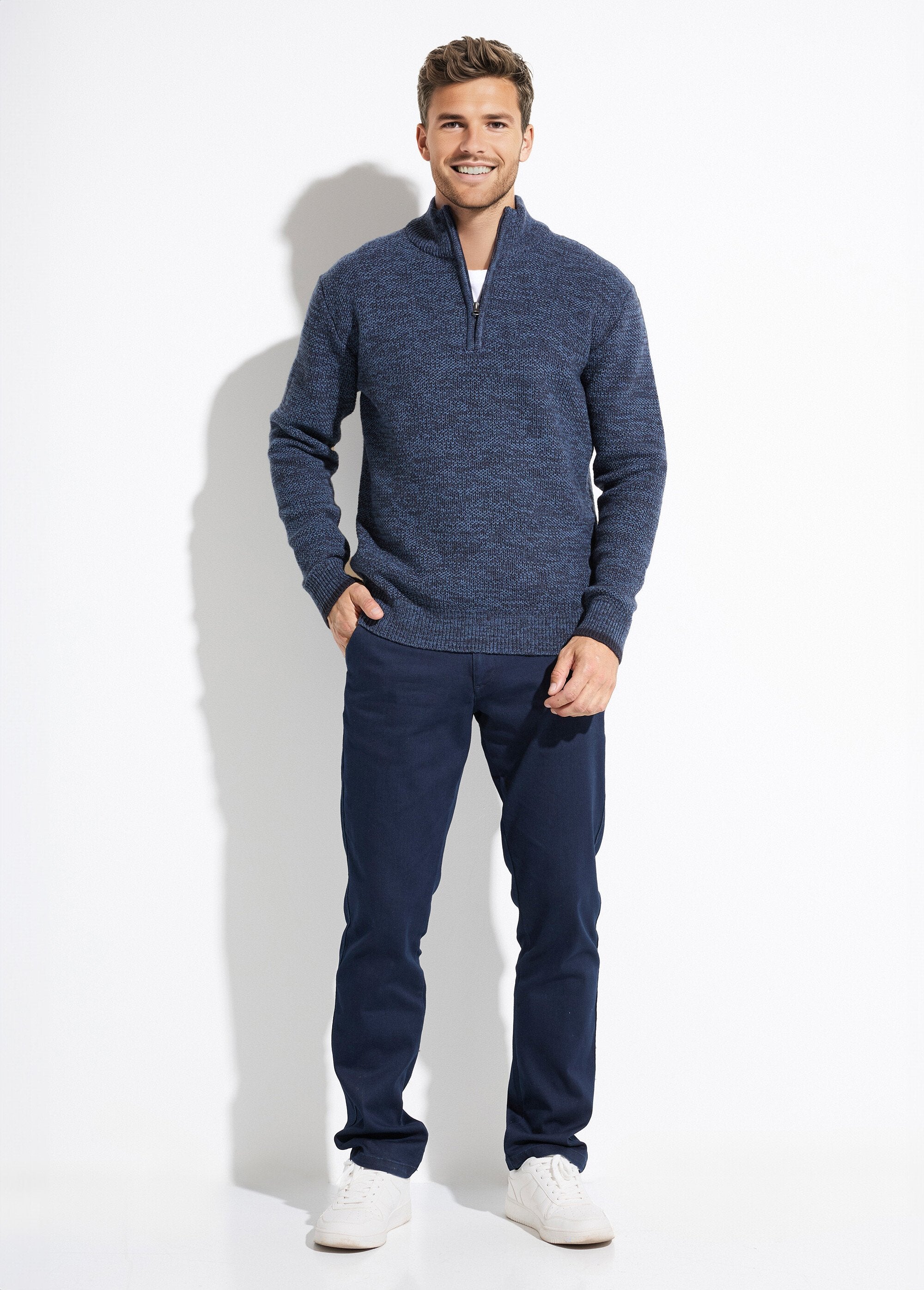 High-neck_zipped_sweater_in_heathered_wool_knit_Blue_SF1_slim