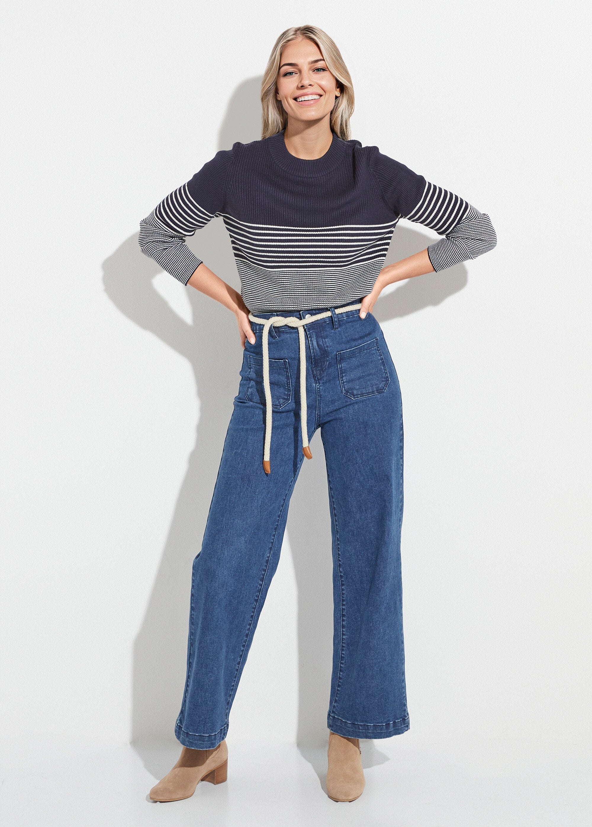 Short_ribbed_knit_high_neck_sweater_Navy_and_ecru_SF1_slim