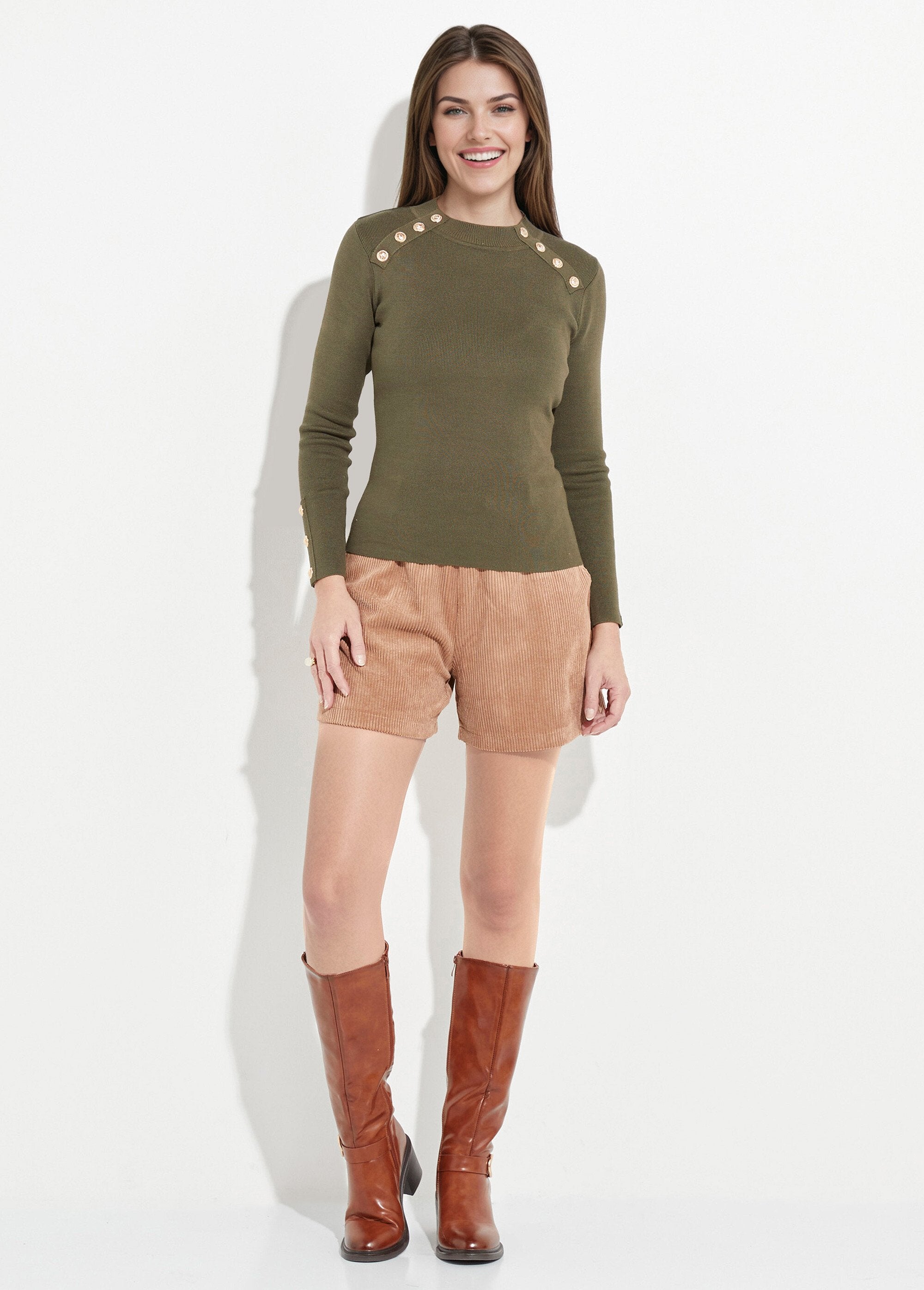 Jacquard_sweater_with_high_neck_and_metal_buttons_Khaki_SF1_slim
