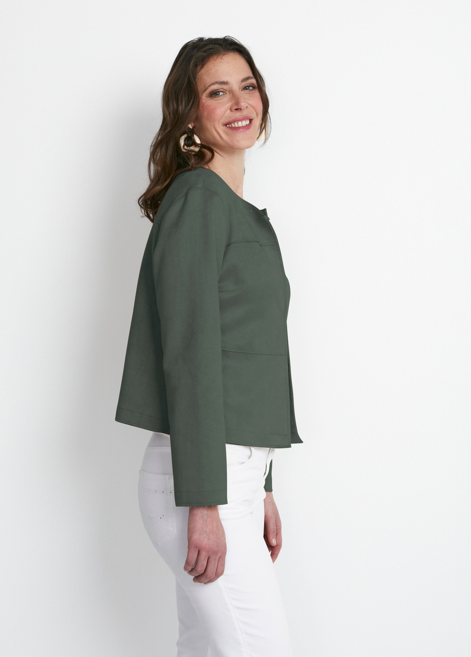 Collarless_suede_jacket_Dark_khaki_DR1_slim