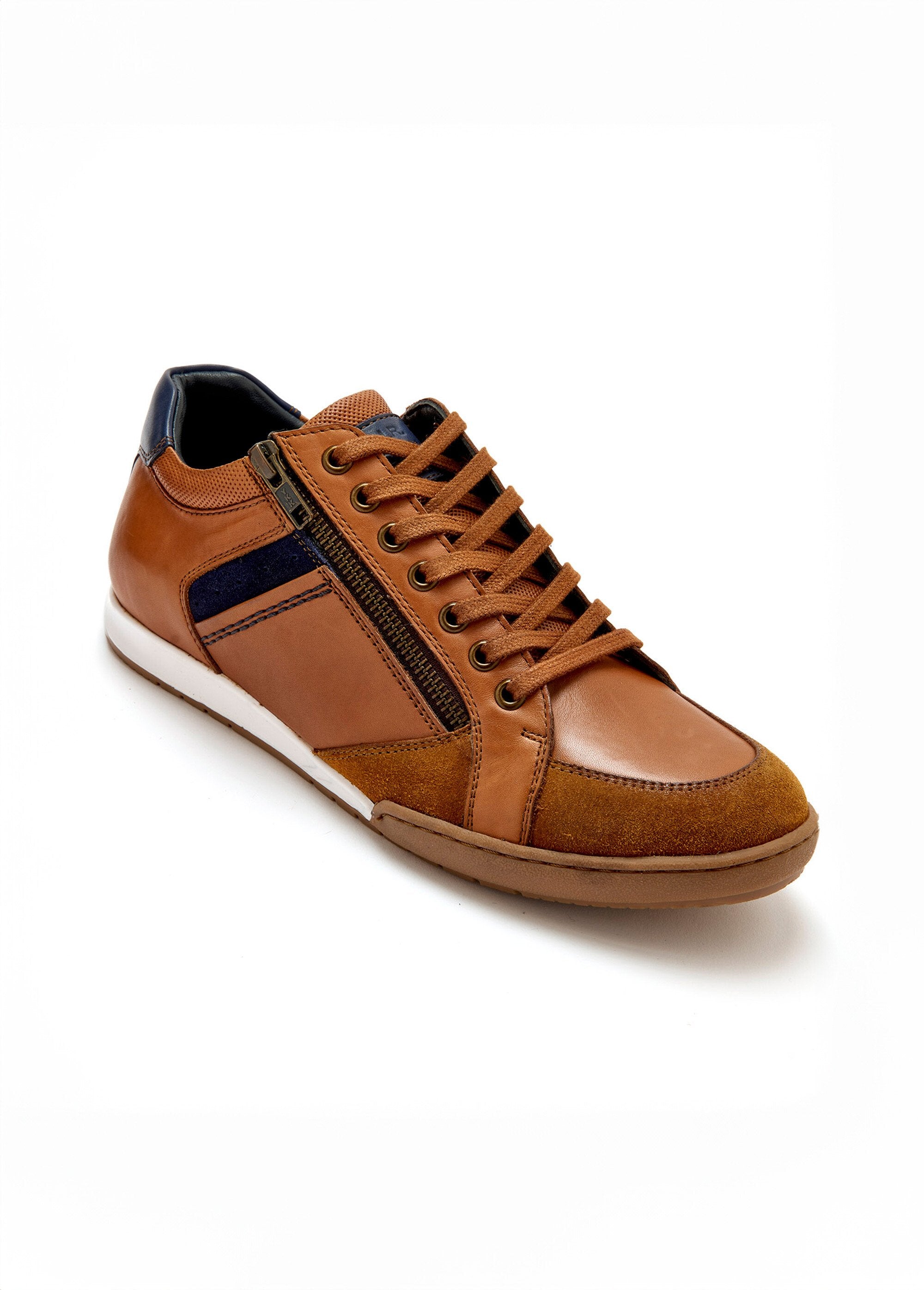 Multi-material_leather_sneakers_with_laces_and_zip_Brown_FA1_slim