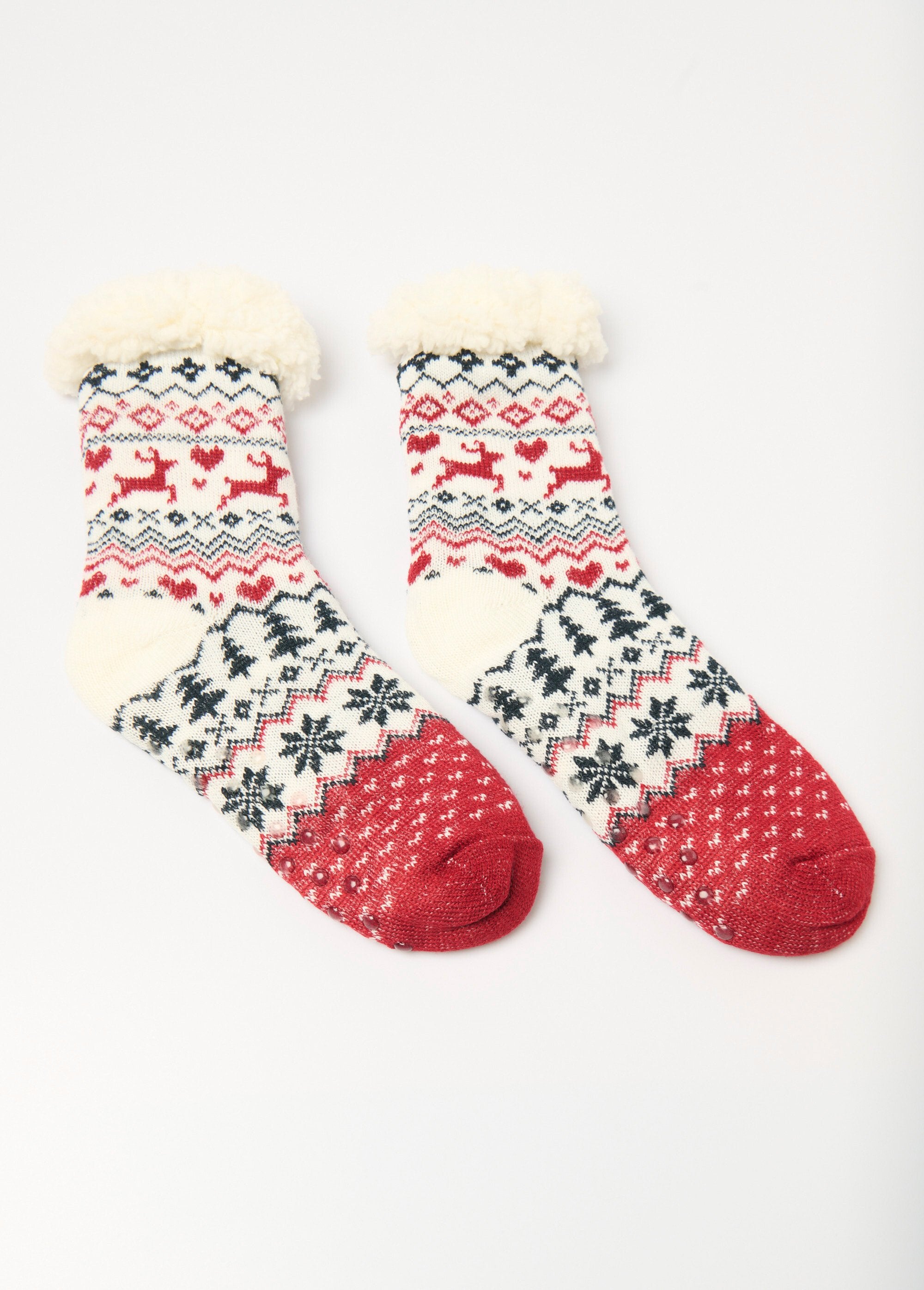Chaussettes_chaudes_intérieur_polaire_Bordeaux_DE1_slim