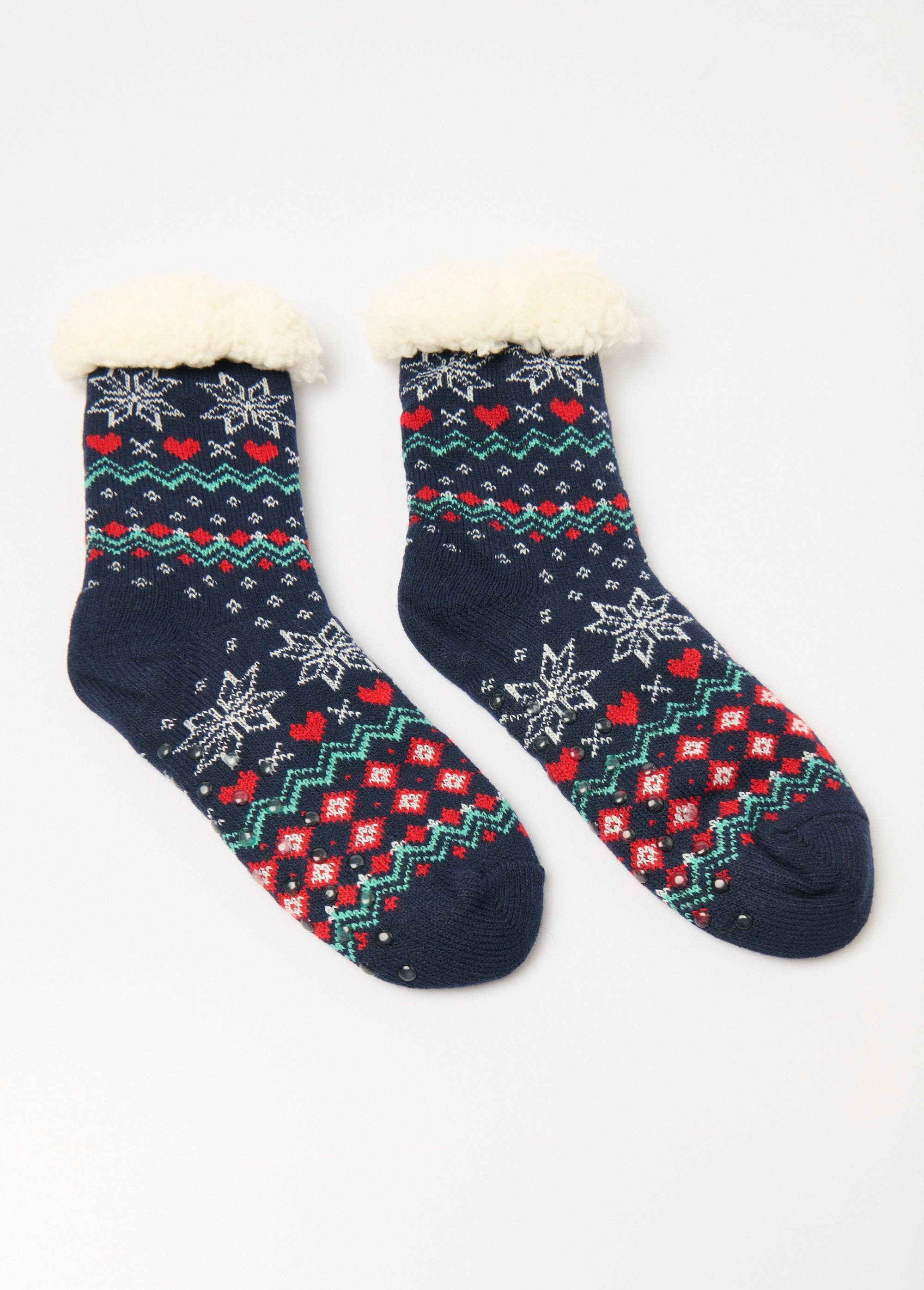 Chaussettes_chaudes_intérieur_polaire_Bleu_DE1_slim