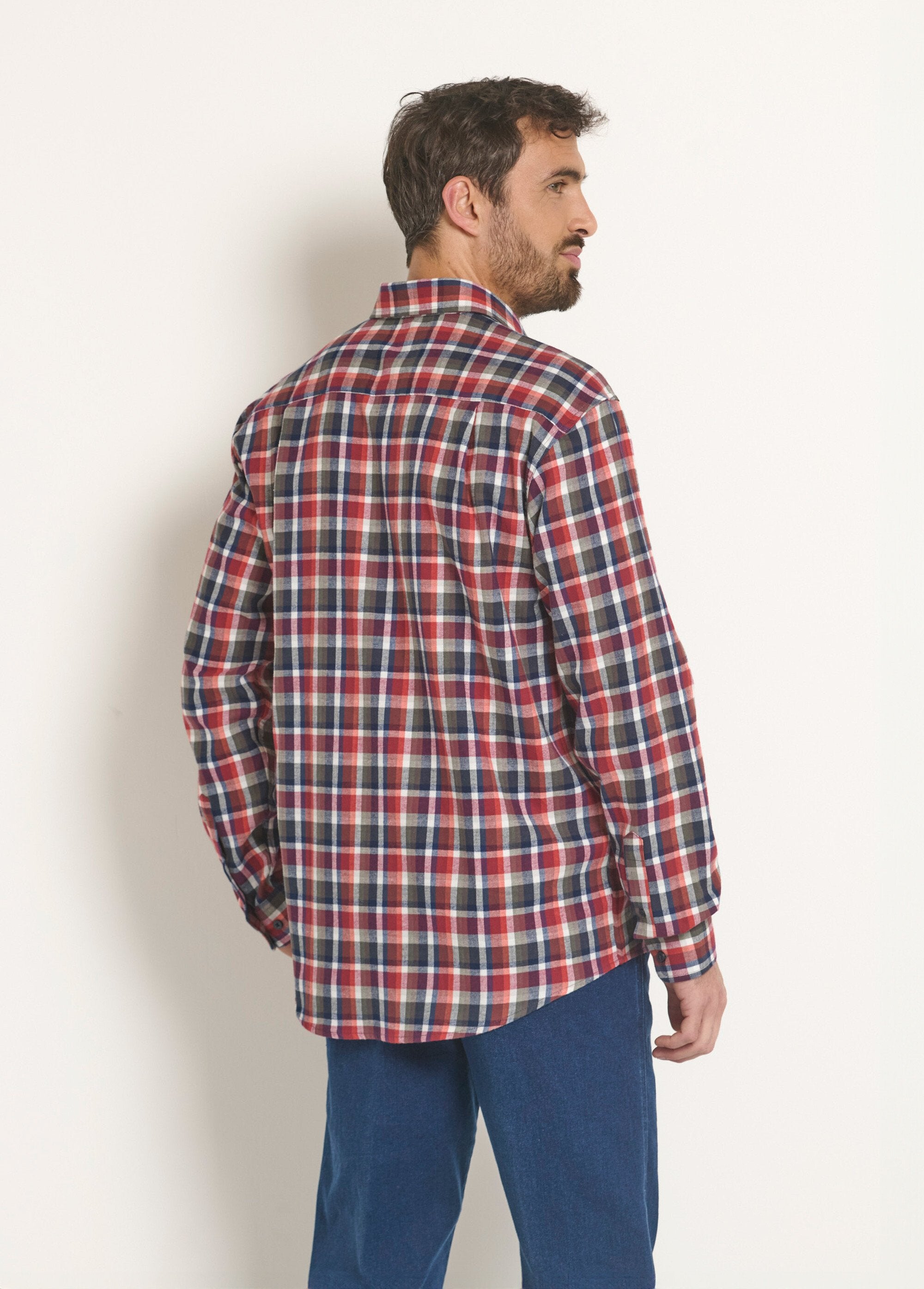 Warm_flannel_plaid_shirt,_dark_Red_and_black_tiles_DO1_slim