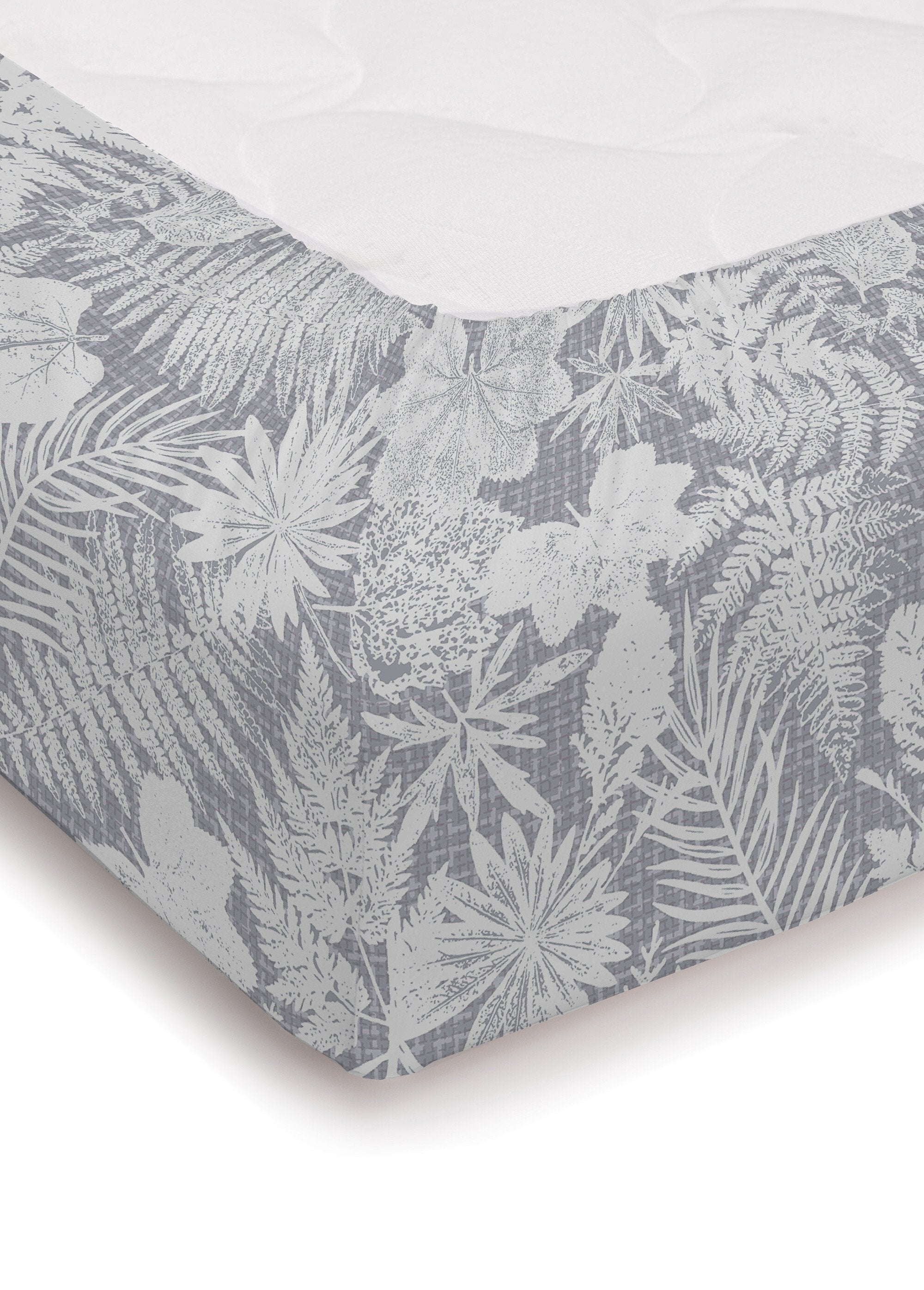 Fitted_sheet_in_cotton_flannel_with_botanical_print_Gray_FA1_slim
