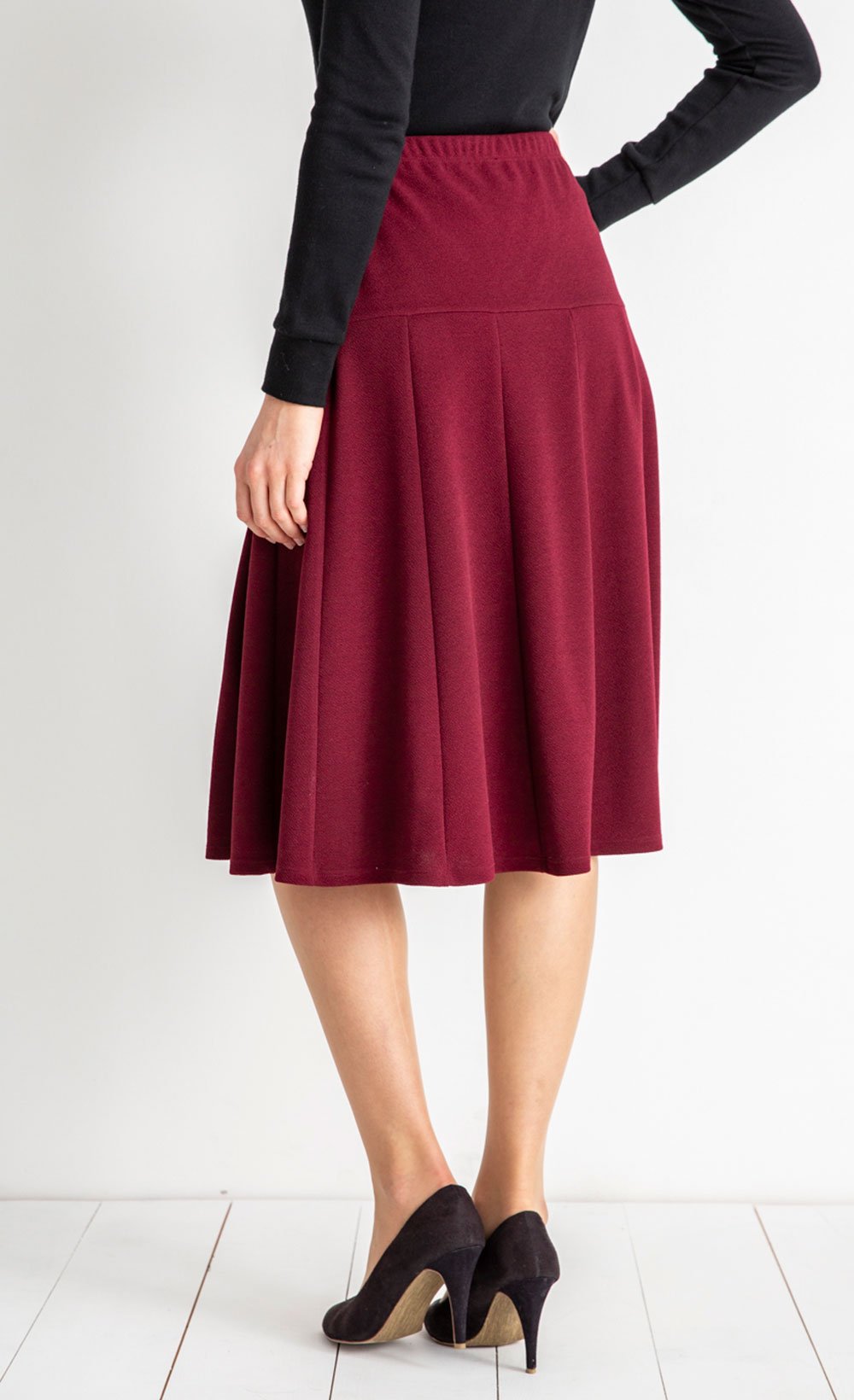 Plain_mid-length_flared_skirt_with_elasticated_waist_Bordeaux_DO1_slim