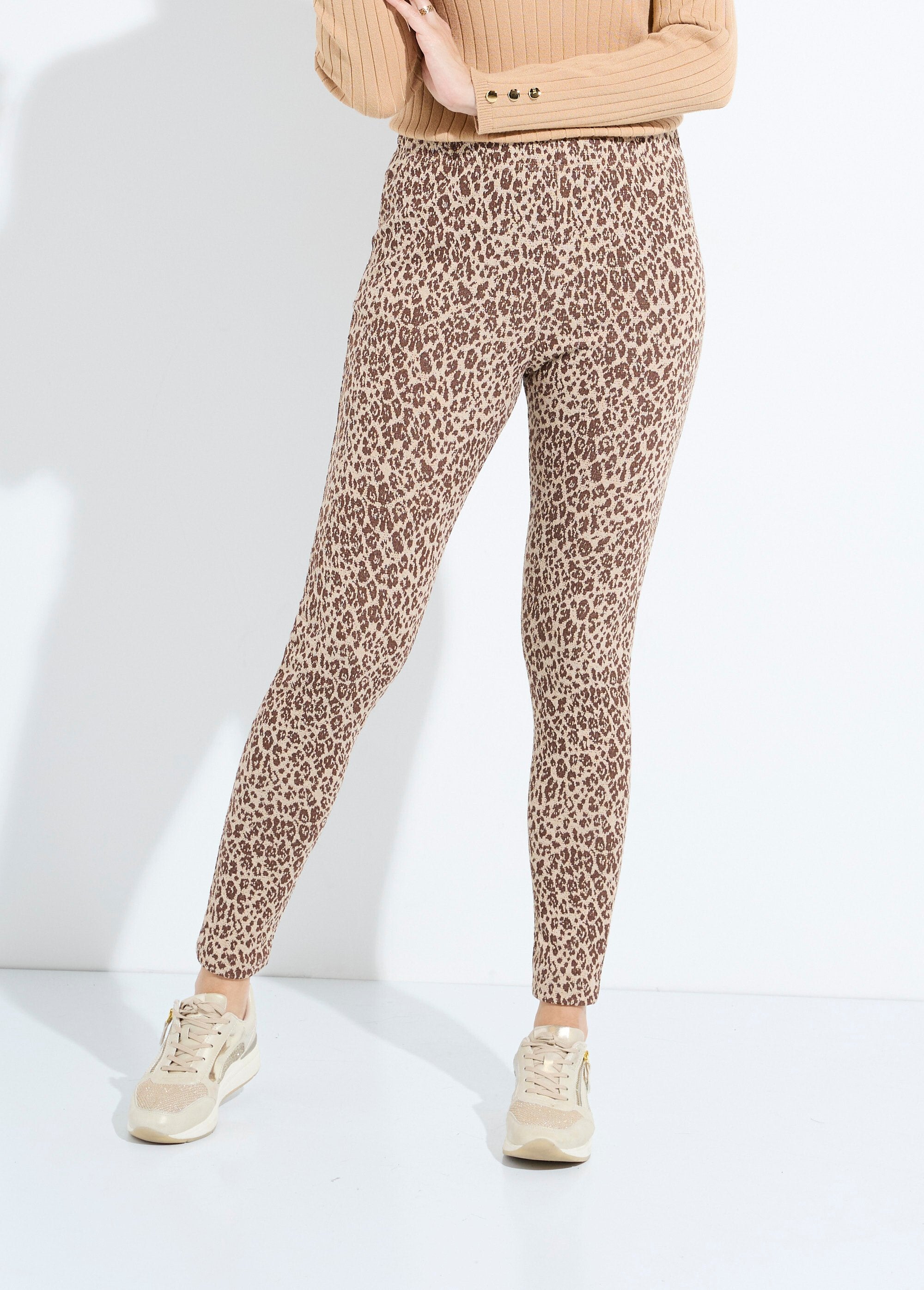 Animal_skin_jacquard_leggings_with_elasticated_waist_Beige_and_camel_FA1_slim