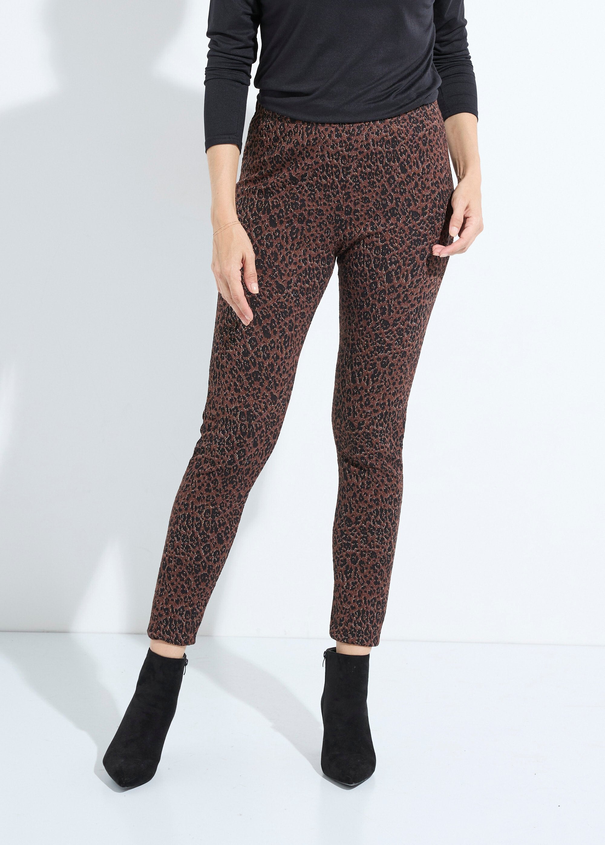 Animal_skin_jacquard_leggings_with_elasticated_waist_Brown_and_black_FA1_slim