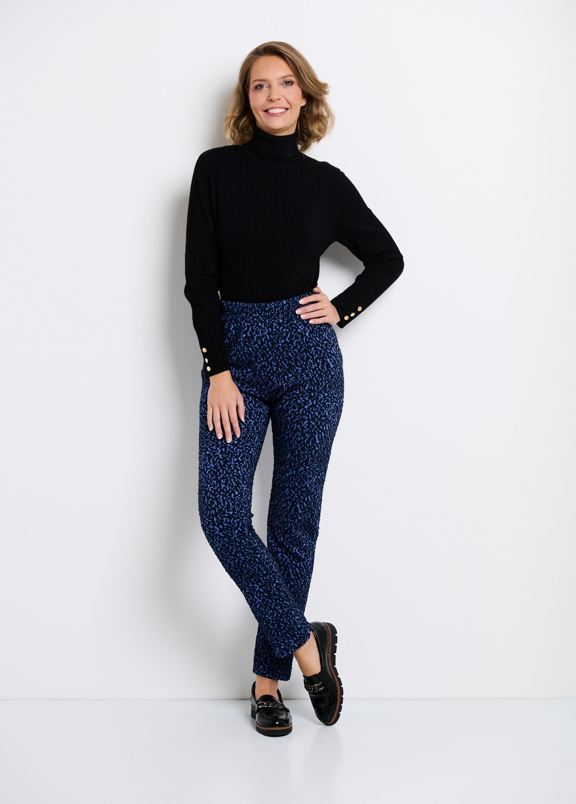 Legging_taille_élastiquée_extensible_uni_ou_bicolore_Bleu_et_indigo_SF1_slim