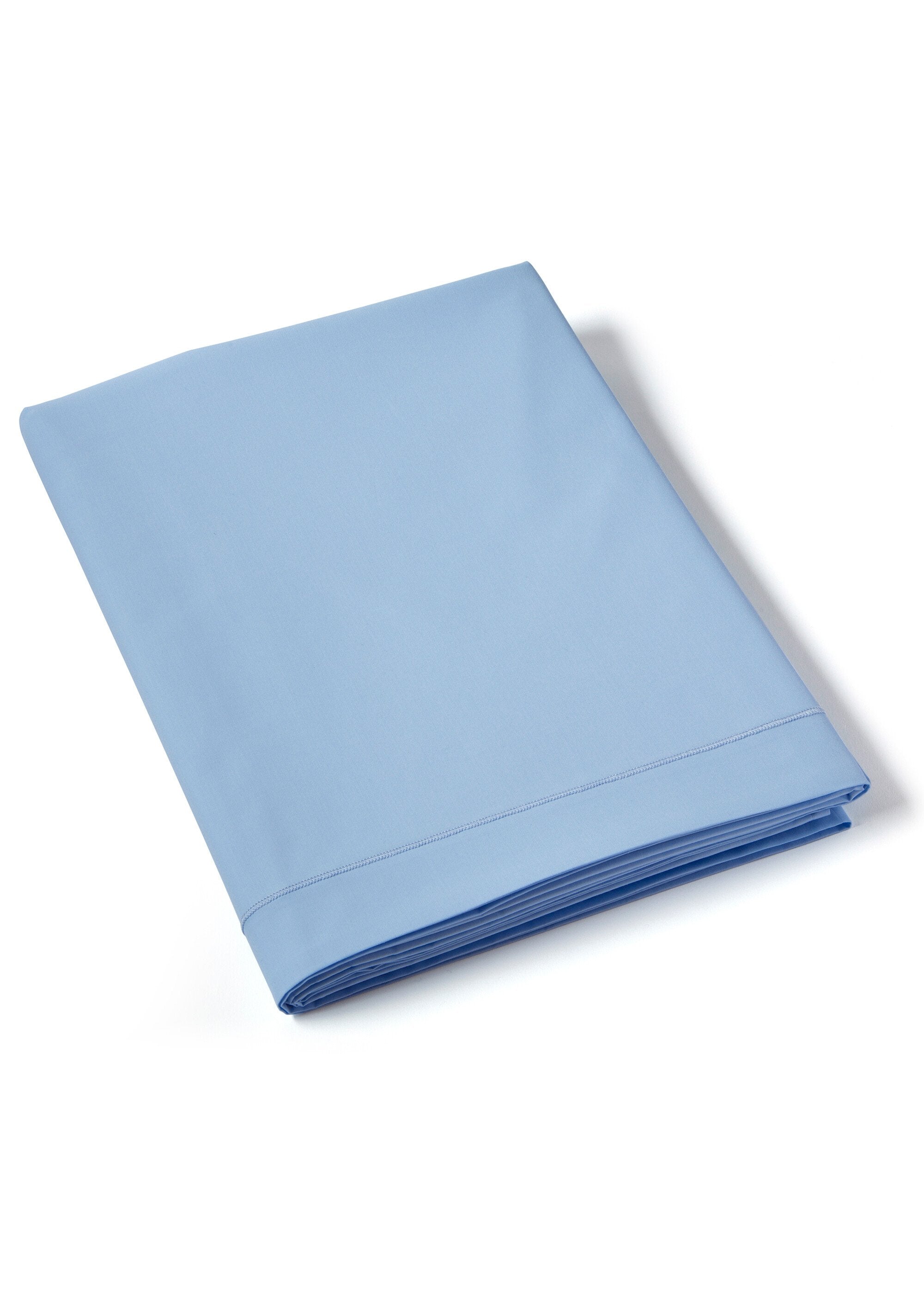 REPOS_plain_cotton_percale_flat_sheet_Sky_blue_FA1_slim