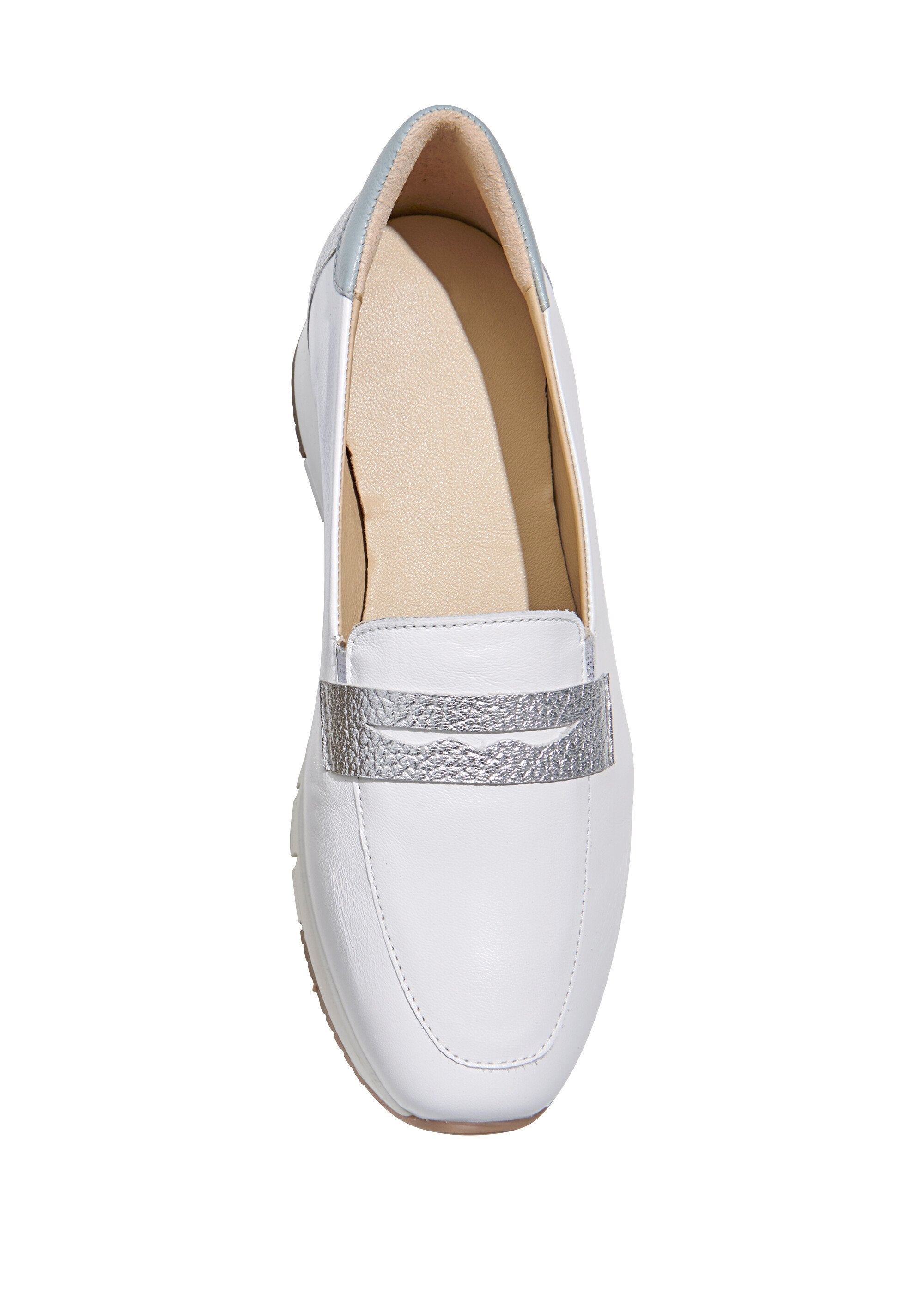 Mocassin_cuir_largeur_confort_Blanc_et_argent_FA1_slim