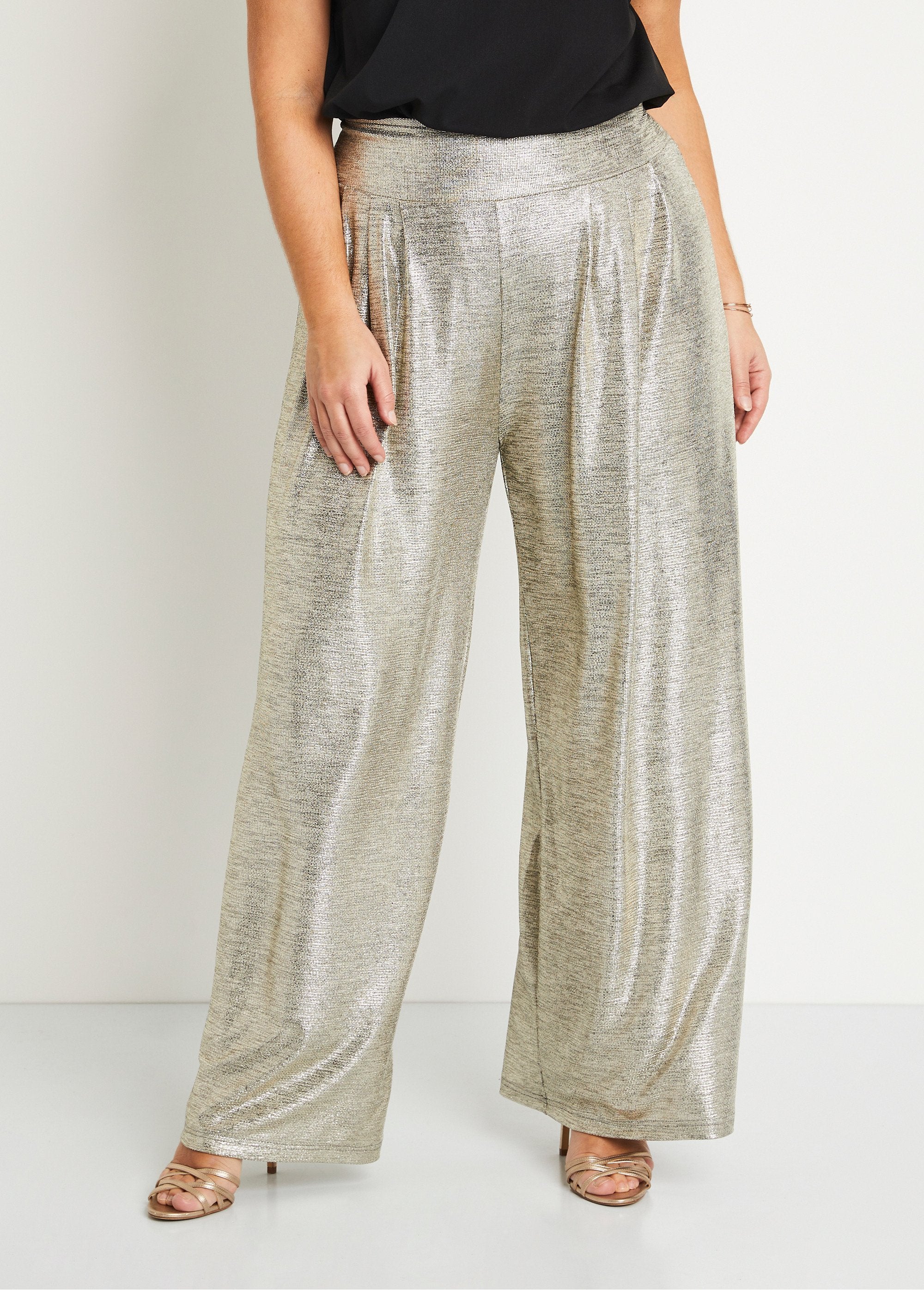 Wide_shiny_knit_pants_with_elasticated_waist_Golden_FA1_curvy