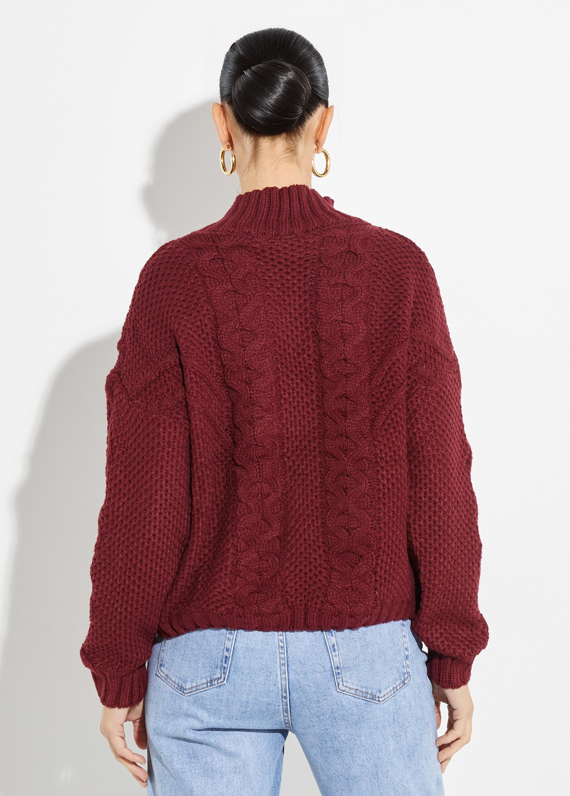 High-neck_sweater,_fancy_knit_pattern_Bordeaux_DO1_slim
