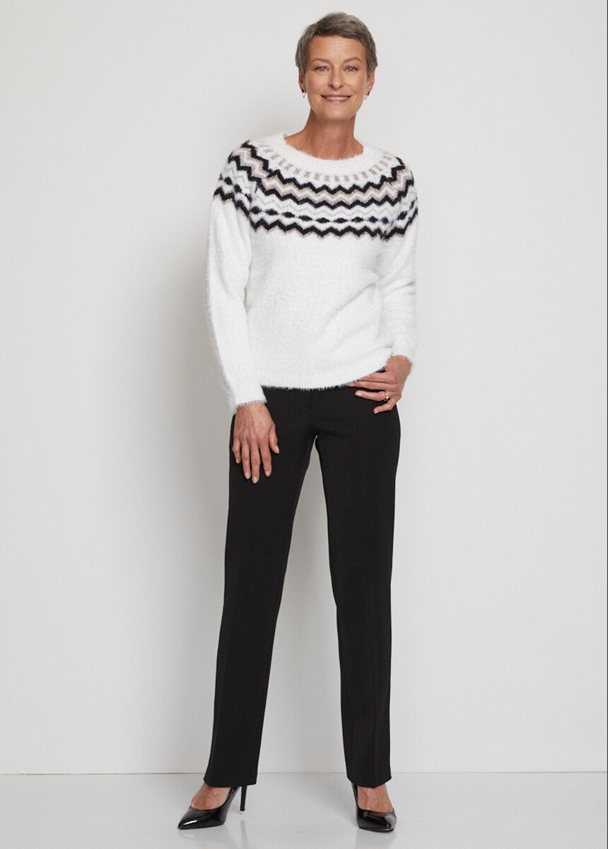 Sun_jacquard_hairy_knit_round_neck_sweater_White_SF1_slim