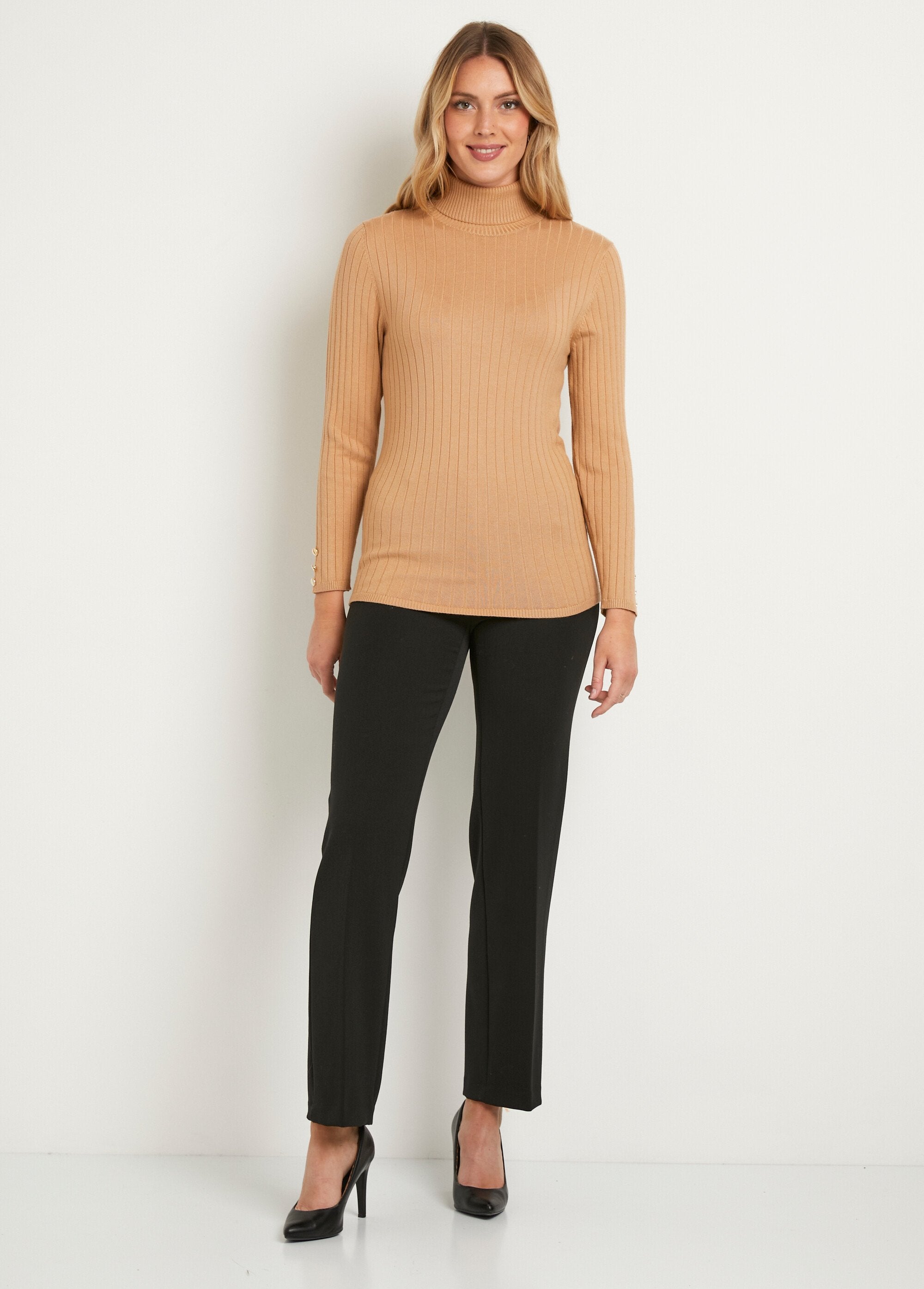 Soft_ribbed_short_turtleneck_flat_ribbed_sweater_camel_SF1_slim