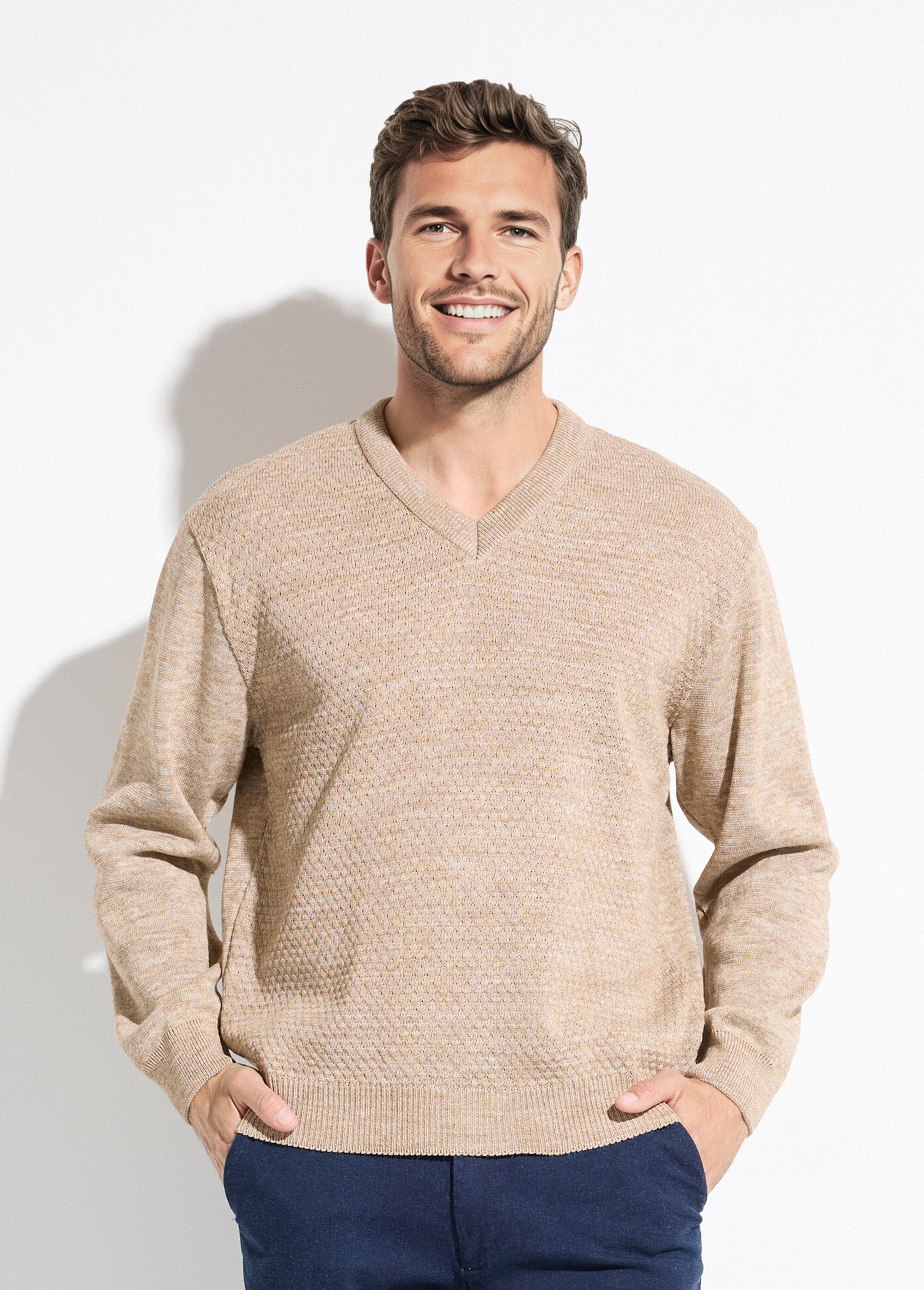 Fancy_knit_wool_sweater_with_V-neck_and_long_sleeves_Beige_FA1_slim