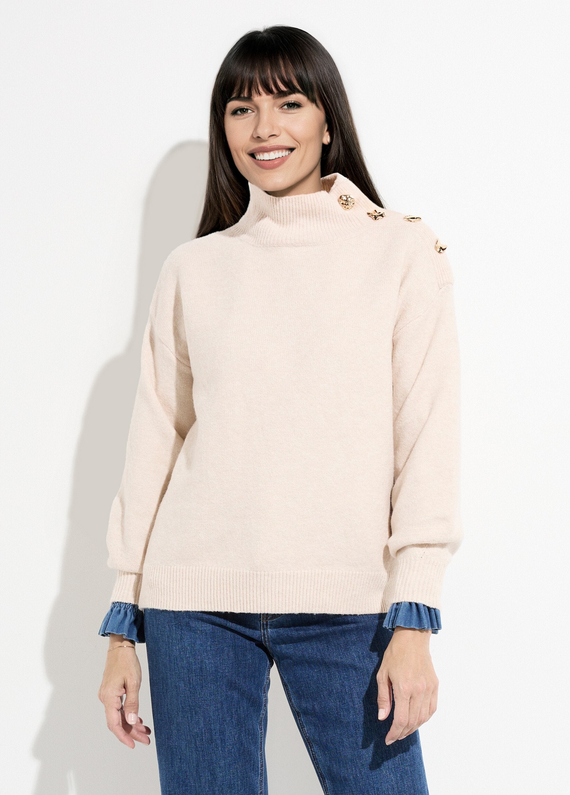 High-neck_sweater_with_metal_jewel_buttons_Beige_FA1_slim