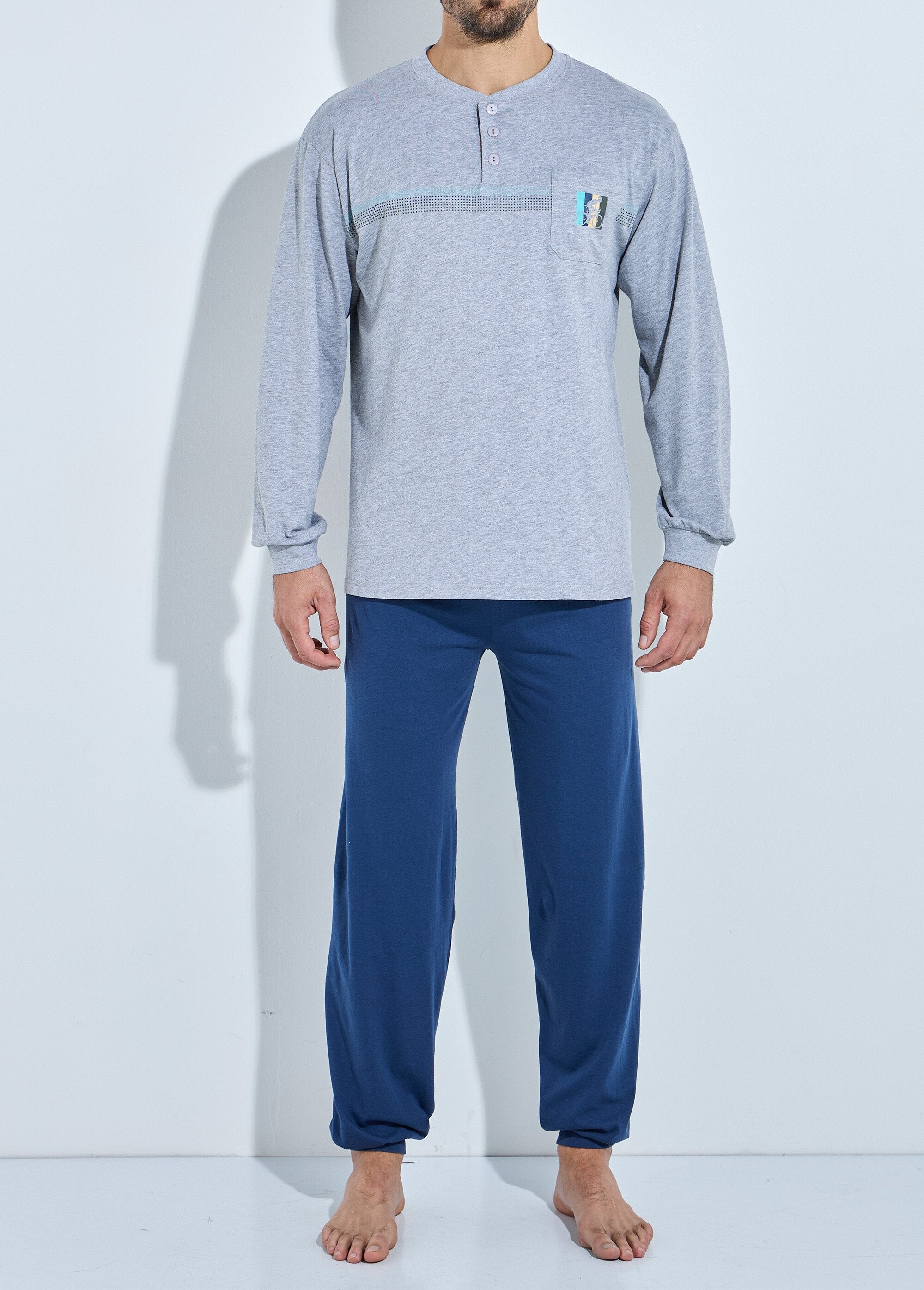Pyjamas_with_Tunisian_collar,_cotton_jersey,_elasticated_bottoms_Gray_FA1_slim
