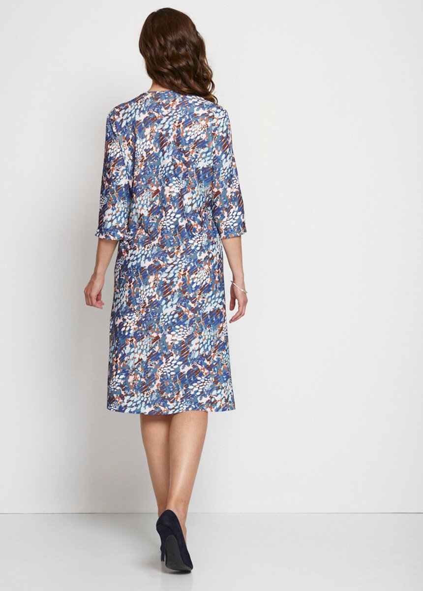 Loose_short_printed_3/4_sleeve_dress_Blue_print_DO1_slim