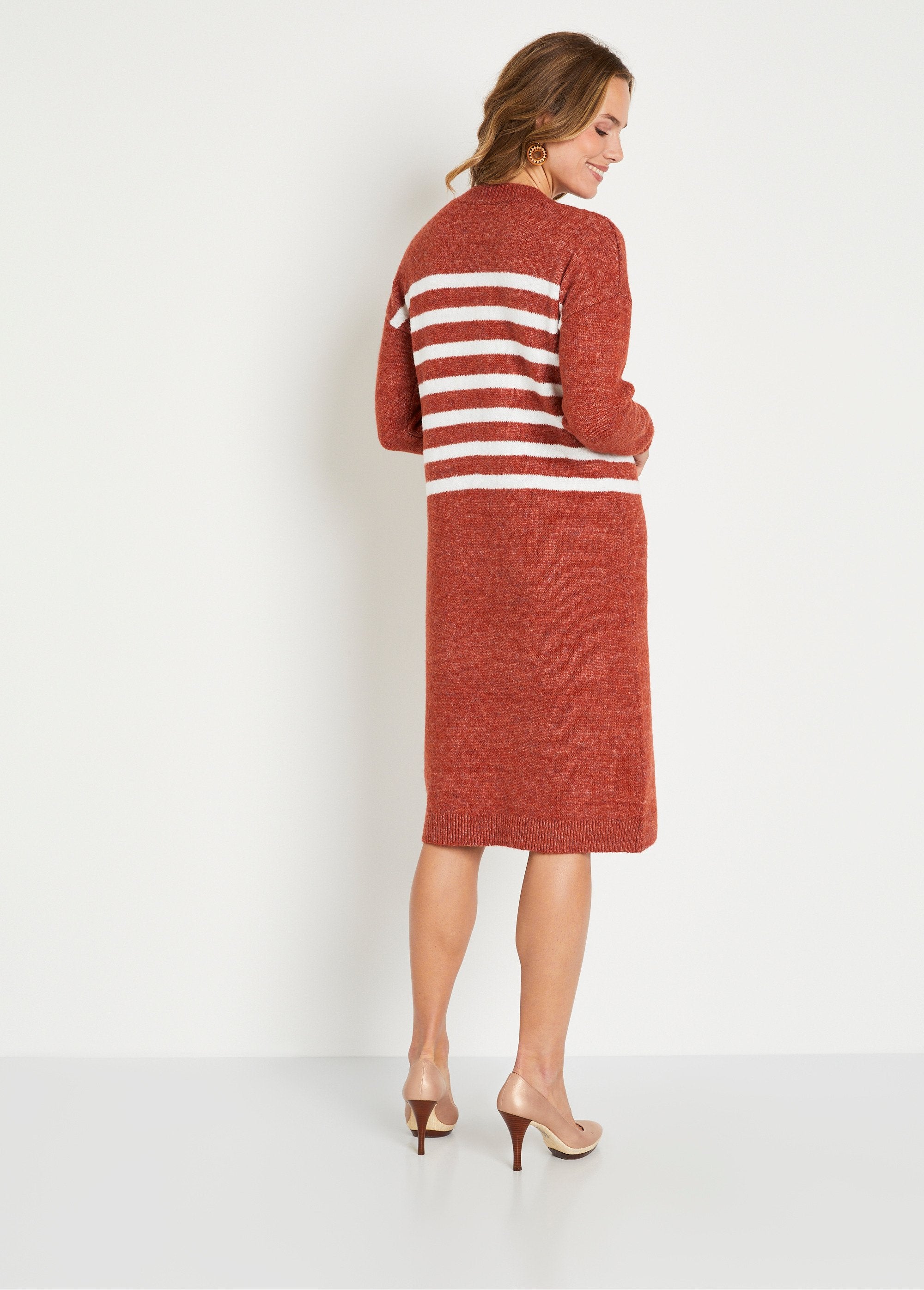 Short_jersey_knit_sweater_dress_Orange_and_ecru_DO1_slim