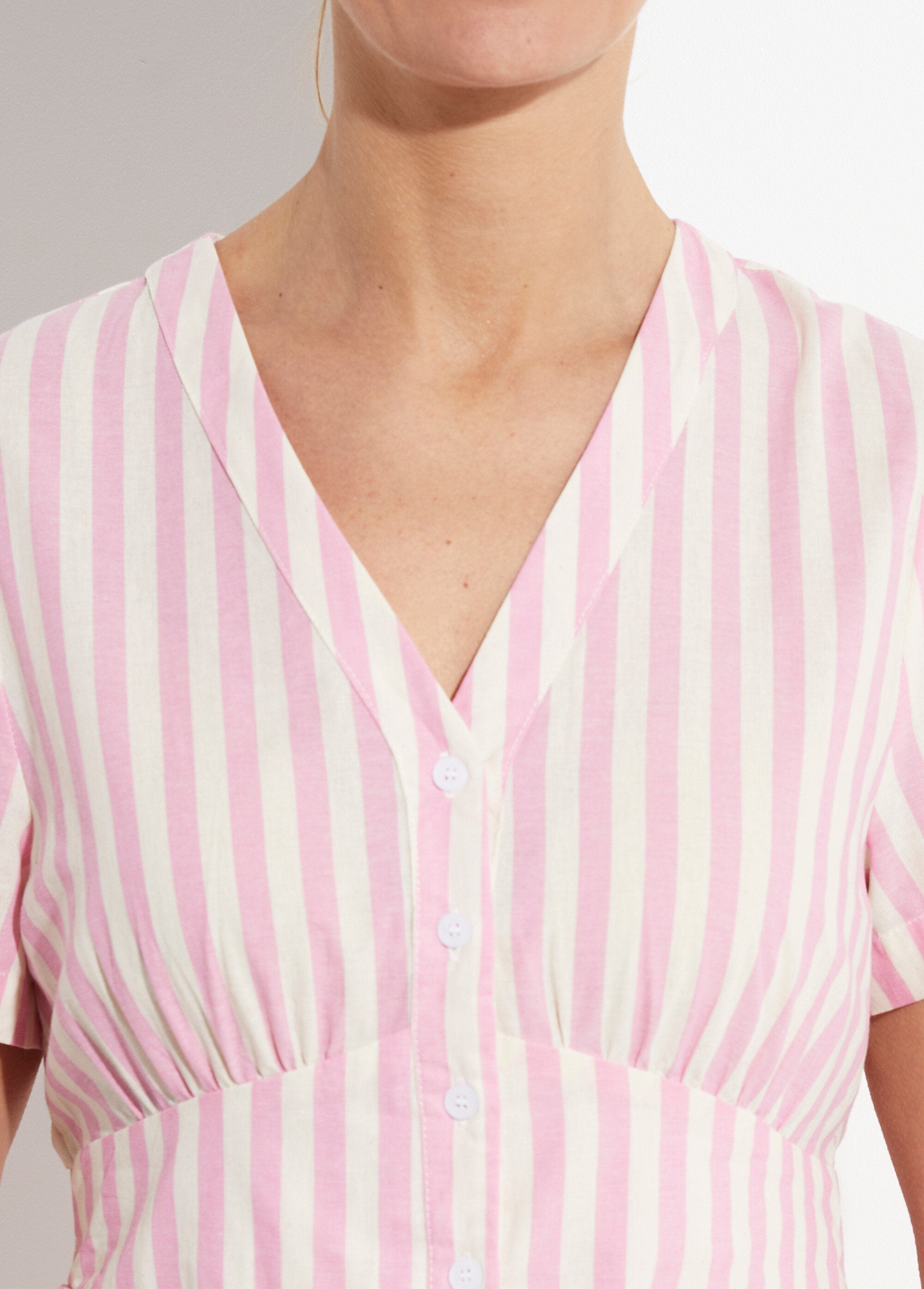 High-waisted_striped_pure_cotton_dress_Striped_rose_DE1_slim