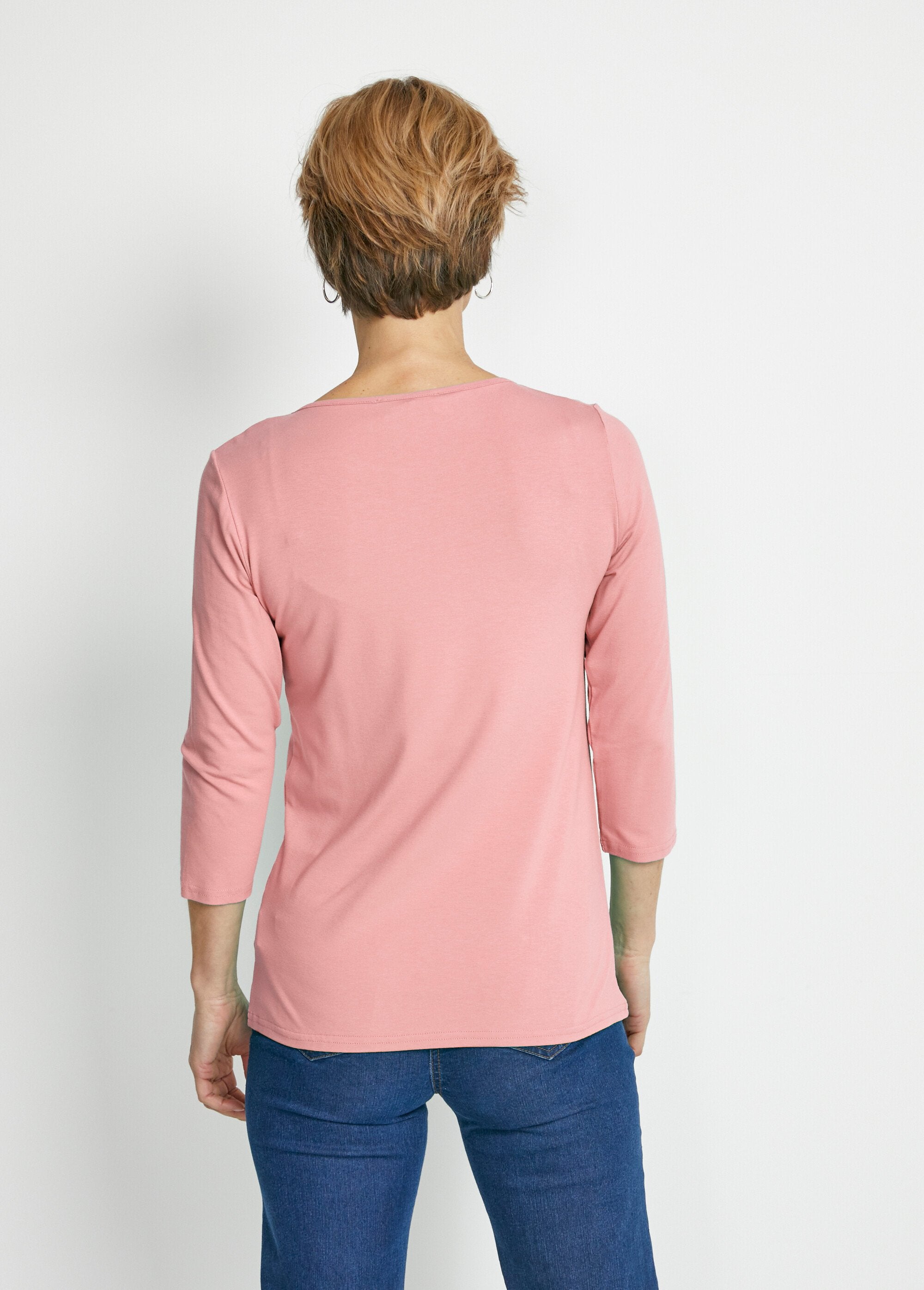 Fancy_studded_3/4_sleeve_t-shirt_Pink_DO1_slim