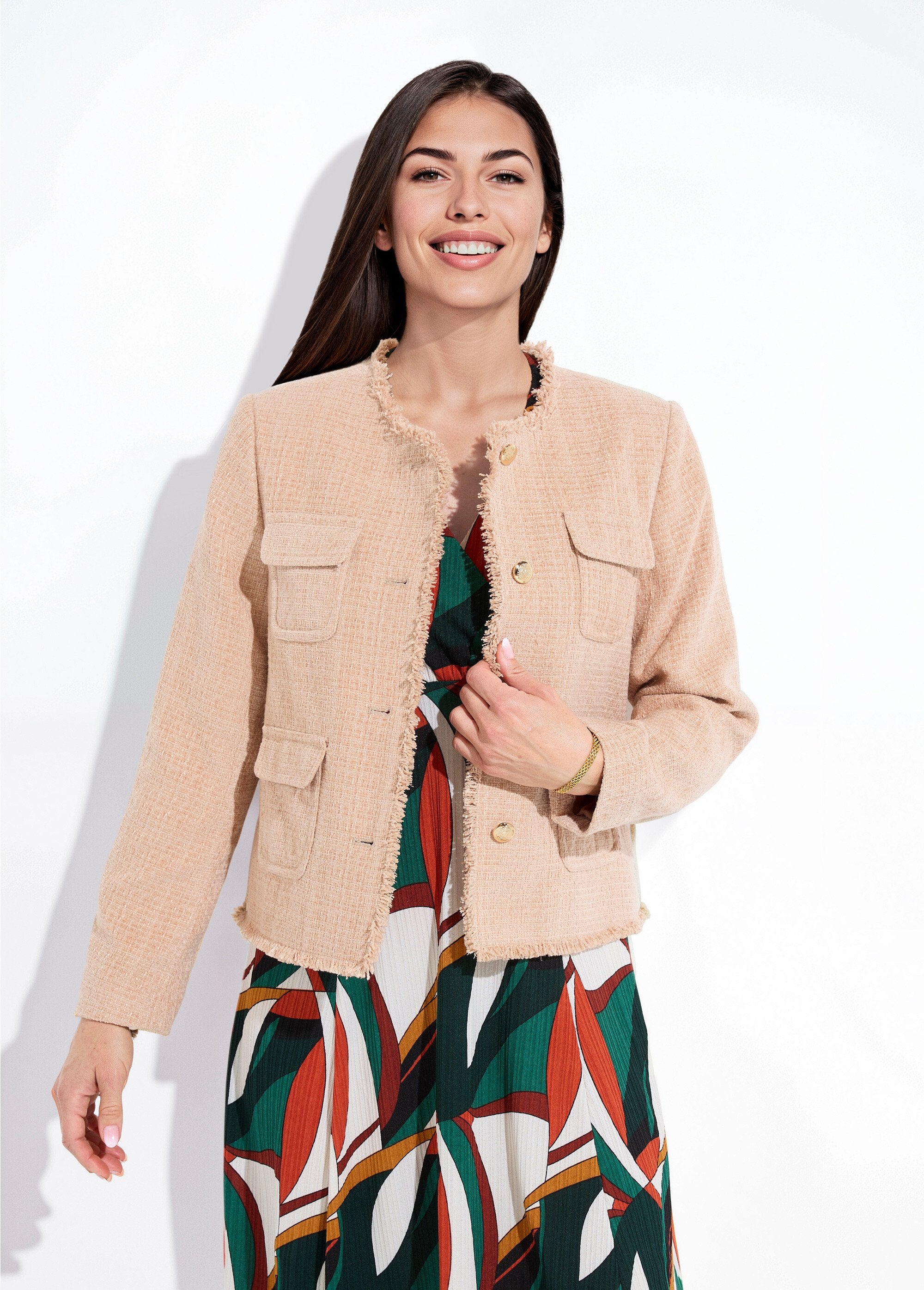 Fringed_button-down_collarless_tweed_jacket_Almond_FA1_slim